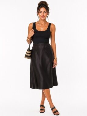 A-Line Midi Skirt - Black